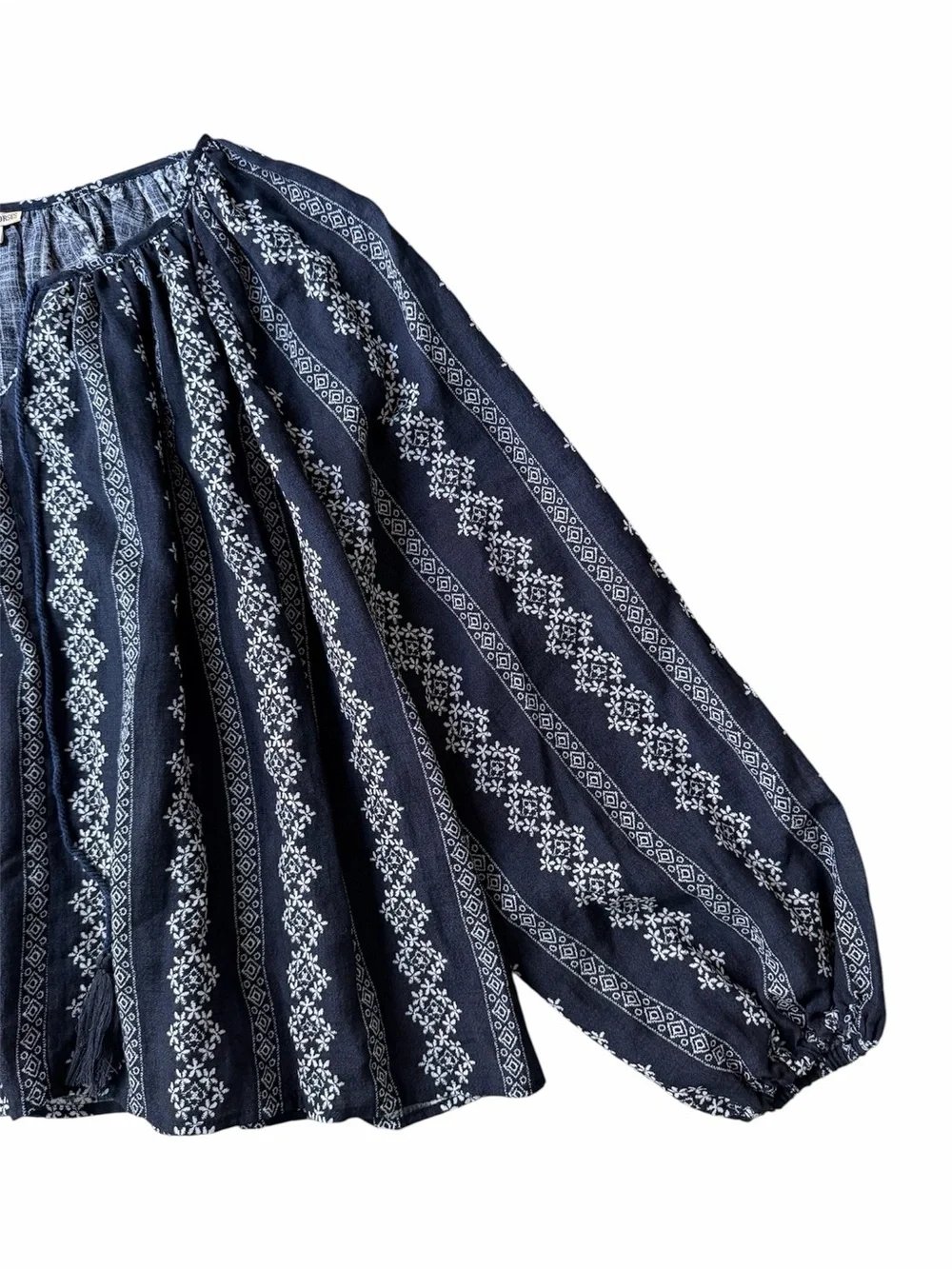 Anthropologie Holding Horses Navy Boho Peasant Top Size S